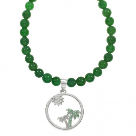 Collar de piedra aventurina con colgante Plata de Ley - Karissma