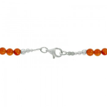 Collar de cornalina con gato Plata de Ley - Karissma 2