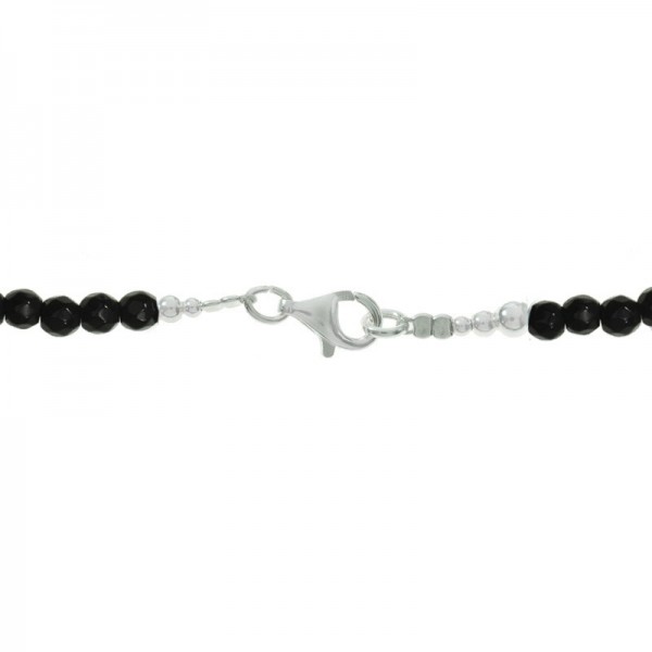 Collar de ónix con búho Suerte Plata de Ley - Karissma