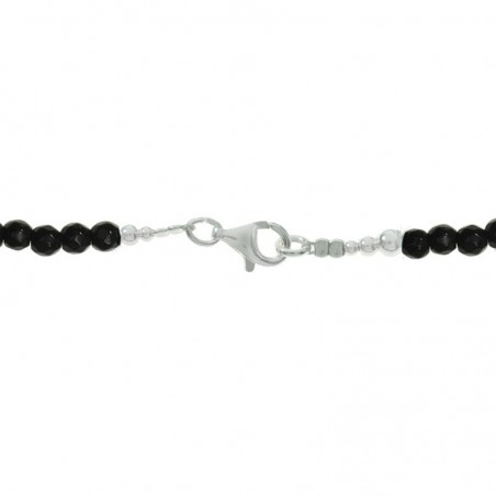 Collar de ónix con búho Suerte Plata de Ley - Karissma