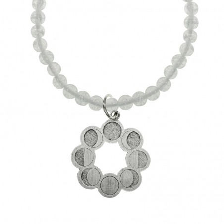 Collar de cristal de roca con fases lunares Plata de Ley - Karissma