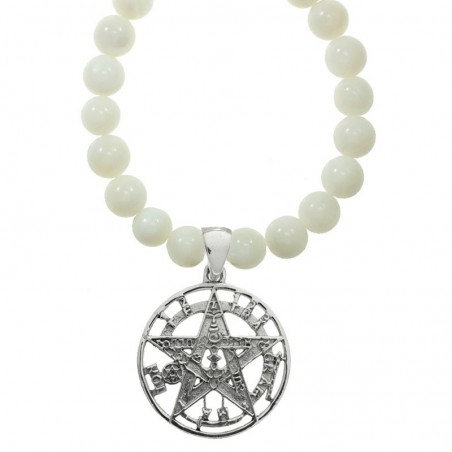 Collar de nácar con tetragramatón Plata de Ley - Karissma