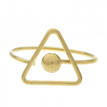 Anillo triángulo con bola ajustable bañado en Oro
