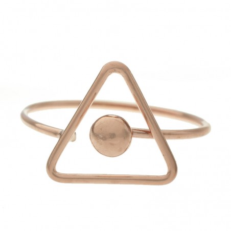 Anillo triángulo con bola ajustable bañado en Oro