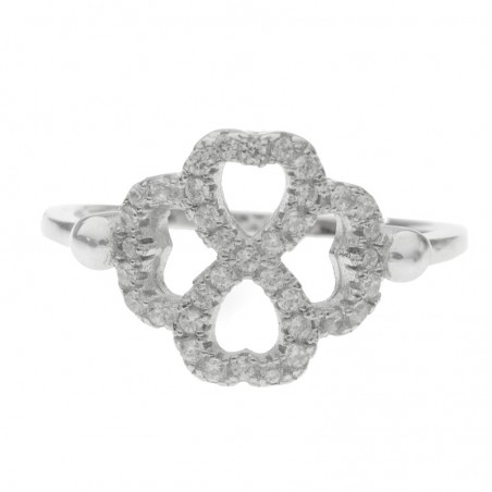 Anillo trébol de 4 hojas Plata de Ley
