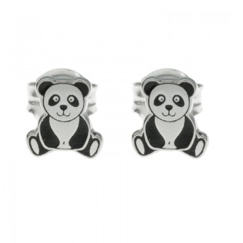 Pendientes oso panda Plata de Ley - Karissma