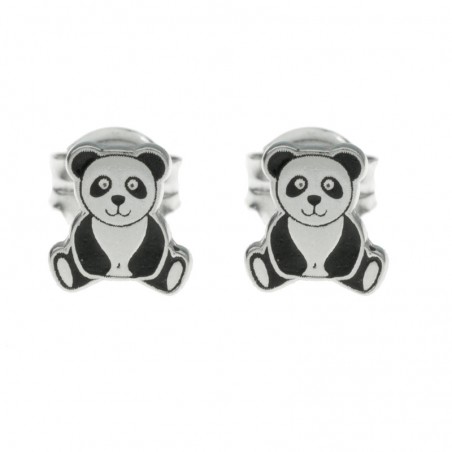 Pendientes oso panda Plata de Ley - Karissma