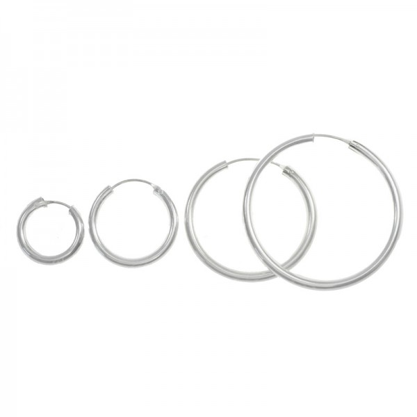 Pendientes aro liso 4 mm Plata de Ley 925