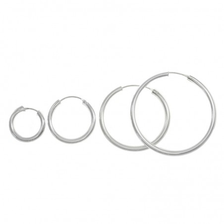 Pendientes aro liso 4 mm Plata de Ley 925