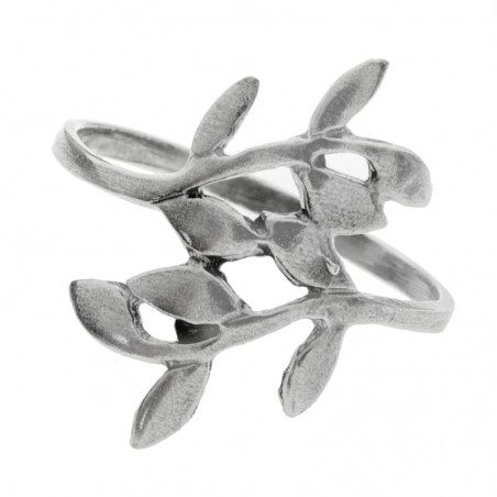 Anillo hojas oxidadas Plata de Ley 925