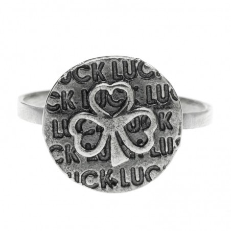 Anillo Trébol oxidado Plata de Ley 925