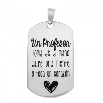 Llavero para profe rectangular de acero inoxidable 2