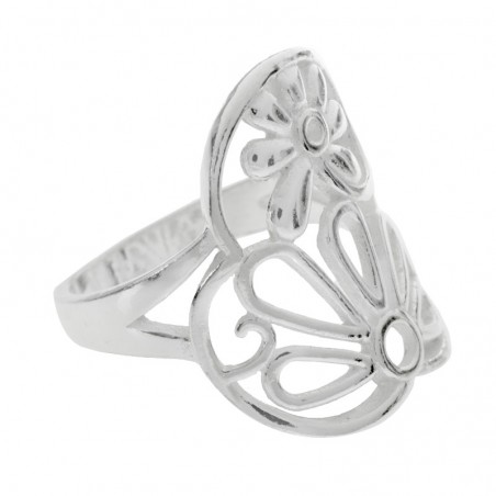 Anillo doble flor Plata de Ley 925