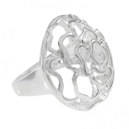 Anillo rosa calada Plata de Ley 925