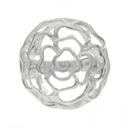 Anillo rosa calada Plata de Ley 925