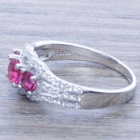 Anillo triple circonia Plata de Ley 925