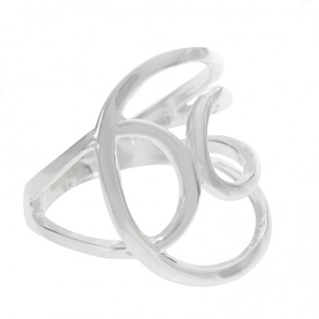 Anillo entrelazado grande Plata de Ley 925