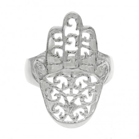 Anillo mano de Fátima calada Plata de Ley 925