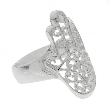 Anillo mano de Fátima calada Plata de Ley 925