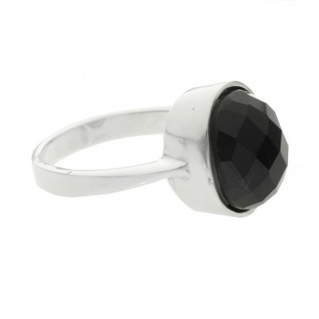 Anillo ónix facetado oval Plata de Ley 925 2