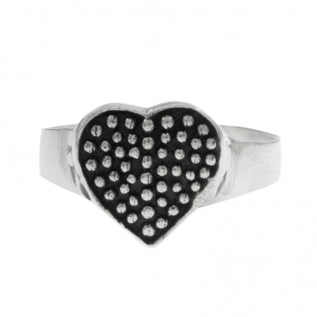 Anillo corazón puntos Plata de Ley 925