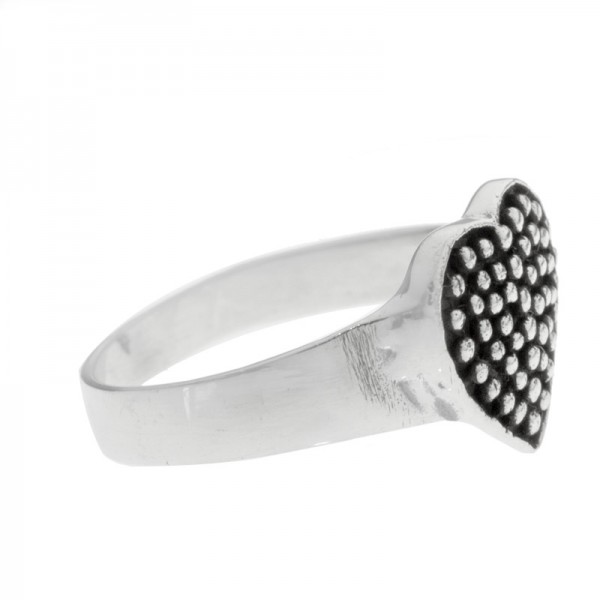 Anillo corazón puntos Plata de Ley 925