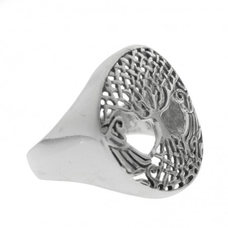 Anillo árbol de la vida con raíces Plata de Ley 925