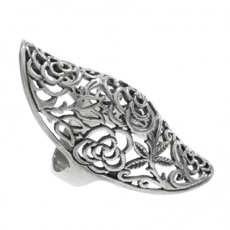 Anillo lanzadera calada Plata de Ley 925