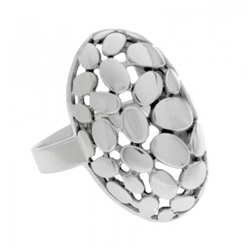 Anillo bombé óvalos Plata de Ley 925