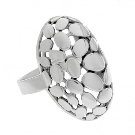 Anillo bombé óvalos Plata de Ley 925