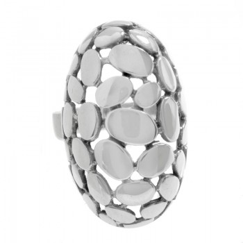 Anillo bombé óvalos Plata de Ley 925 2
