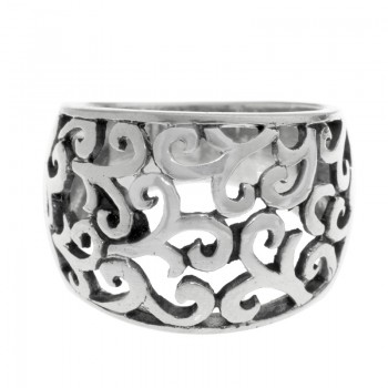 Anillo ondas oxidado Plata de Ley 925