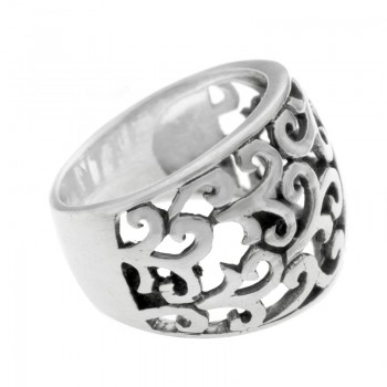 Anillo ondas oxidado Plata de Ley 925 2