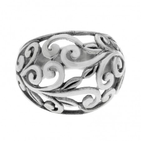 Anillo bombé espirales Plata de Ley 925 - Karissma