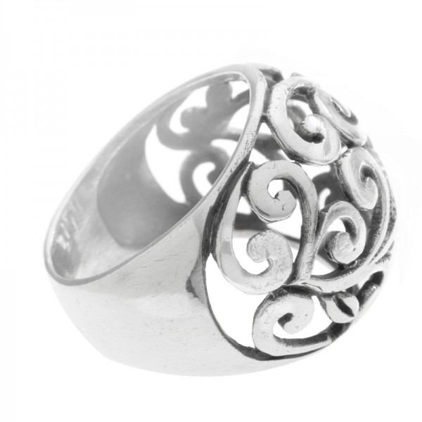 Anillo bombé espirales Plata de Ley 925 - Karissma