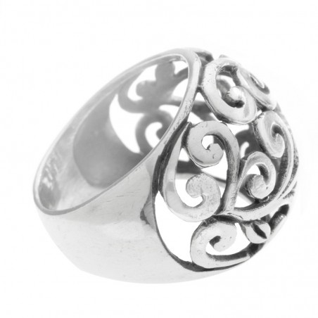 Anillo bombé espirales Plata de Ley 925 - Karissma