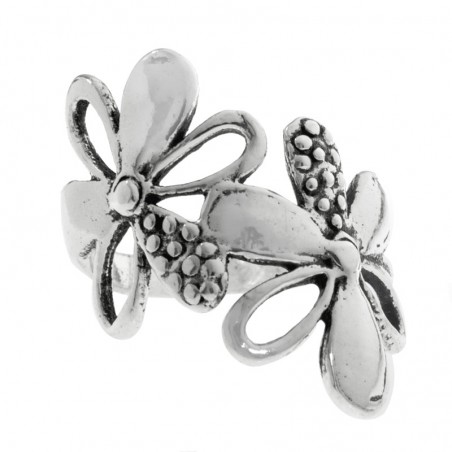 Anillo doble flor Plata de Ley 925