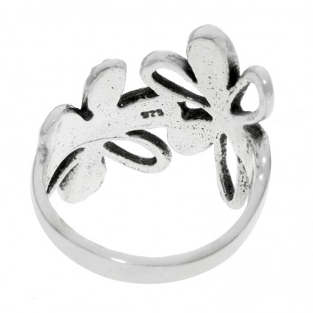 Anillo doble flor Plata de Ley 925