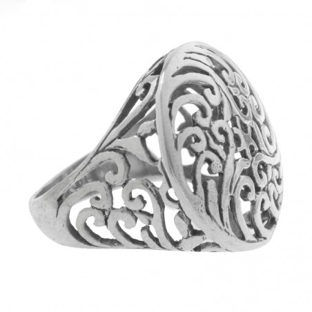 Anillo labrado redondo Plata de Ley 925
