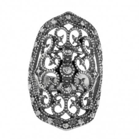 Anillo arabesco oxidado XL Plata de Ley 925 - Karissma