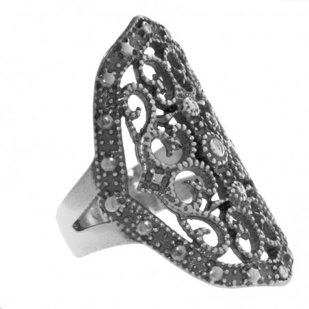 Anillo arabesco oxidado XL Plata de Ley 925 - Karissma