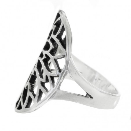 Anillo oval hojas Plata de Ley 925 - Karissma