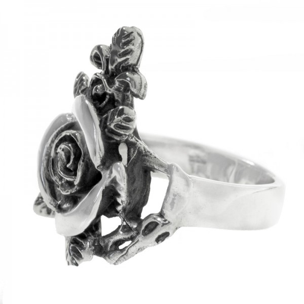 Anillo rosa grande Plata de Ley 925