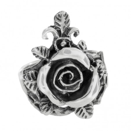 Anillo rosa grande Plata de Ley 925