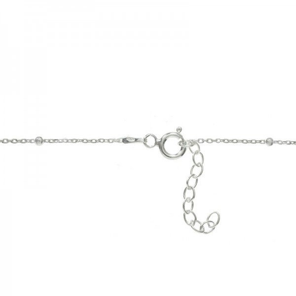 Tobillera cadena de bolitas con letra incial Plata de Ley 925