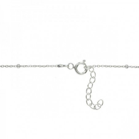 Tobillera cadena de bolitas con letra incial Plata de Ley 925