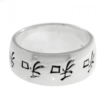 Anillo alianza símbolos chinos Plata de Ley 925