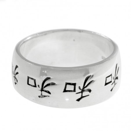 Anillo alianza símbolos chinos Plata de Ley 925