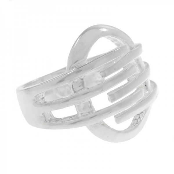 Anillo oval lineado Plata de Ley 925
