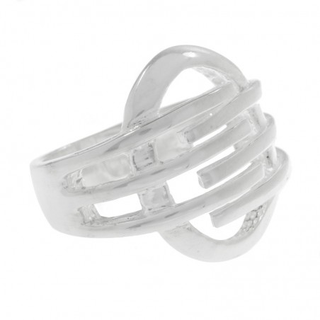 Anillo oval lineado Plata de Ley 925